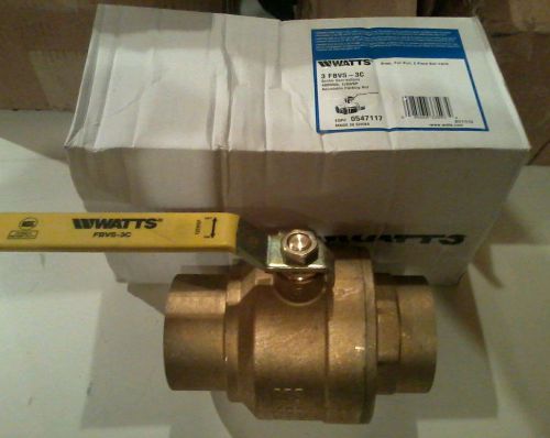 Watts 3&#034; fvbs-3c Brass Ball Valve 0547117 plumbing supply