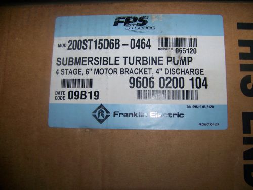 FRANKLIN SUBMERSIBLE TURBINE PUMPS  FPS ST SERIES    4 STAGE