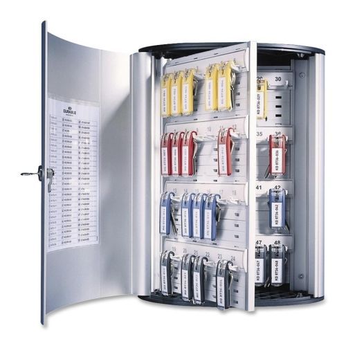 Durable 72-Key Brushed Aluminum Key Cabinet -11.9&#034;x4.8&#034;x15.8&#034;- Silver