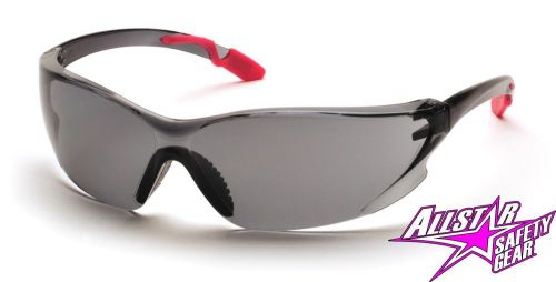 PYRAMEX WOMENS ACHIEVA GRAY LENS PINK TEMPLE SAFETY GLASSES MOTORCYCLE SP6520S