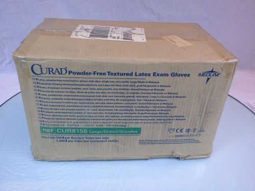 Case of 1000 Curad CUR8156R Aloetouch Large Latex Textured Exam Gloves