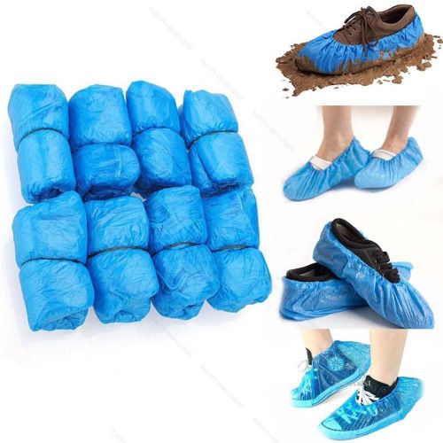 200pcs Disposable Plastic Carpet Cleaning Rain Waterproof Shoe Cover Protect #B