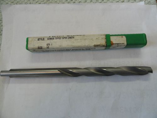 1/2&#034; American Twist Drill Carbide Tipped Taper Length Drill