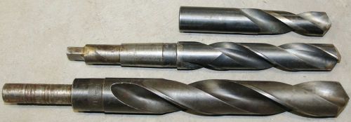 3 large high speed drill bits/1 5/16”- standard 1 1/16”-hss 1” /nr for sale