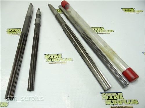 Nice lot of 4 hss morse taper shank reamers 19/32&#034; to 7/8&#034; with 2mt gammons for sale