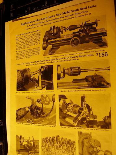 South Bend Lathe Instructions Sheet 1928-9 inch Junior New Model