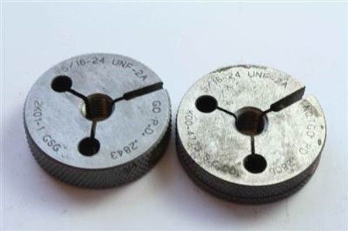 (rcd) 5/16-24 unf 2a , brand , thread ring gage , go / no go set, gauge for sale