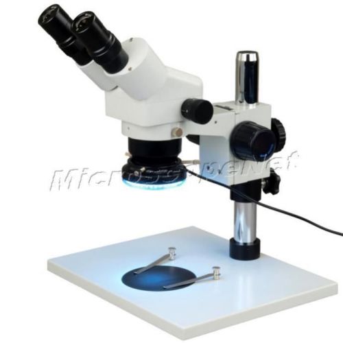 Binocular Stereo Microscope Zoom 10-80X+60 LED Ring Light+Large Base Table Stand
