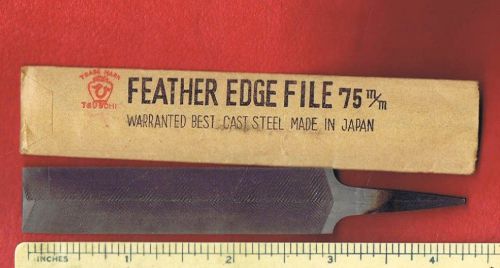 FEATHER EDGE FILE 75 mm for Japanese Saw New Old Stock Tsubohi Brand