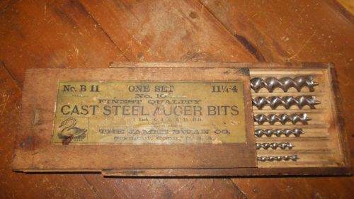 VINTAGE WOODWORKING AUGAR DRILL BITS / JAMES SWAN CO. SEYMOUR,CONN.