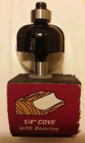 1/4&#034; COVE CUT ROUTER BIT 1/4&#034; SHANK C3 CARBIDE TIP WITH BEARING WOODWORK. NEW!
