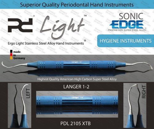 Langer 1/2 Universal Curette, ErgoLight Steel Alloy Dental Perio Instrument