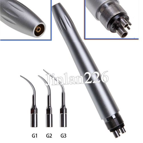Nsk style dental air scaler hygienist handpiece + scaling tips e4 4holes for sale