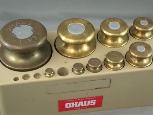 Ohaus weight set 1kg to 5 grams 9 piece set scientific lab tool scales for sale