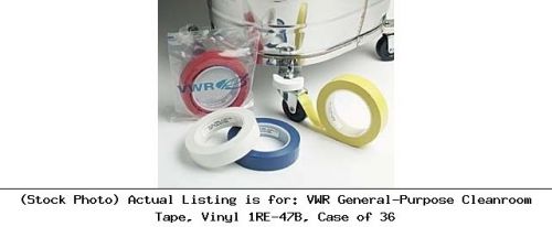Vwr general-purpose cleanroom tape, vinyl 1re-47b, case of 36: 47b-1re for sale