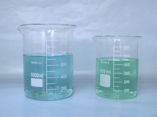 Beaker set 1000 600 ml griffin graduated borosilicate glass lab measuring new for sale