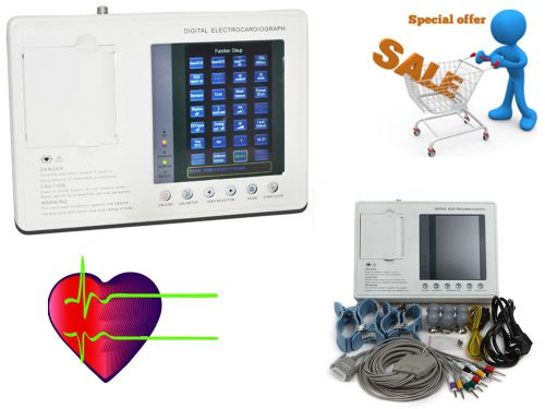 7 inch display 3-channel 12 lead color screen ecg ekg machine electrocardiograph for sale