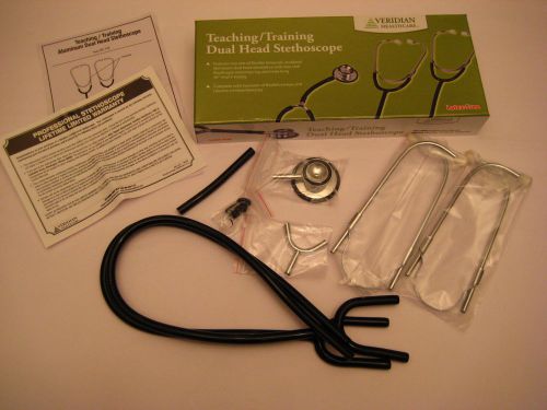 Veridian healthcare teaching/training dual head stethoscope model 05-132 black for sale