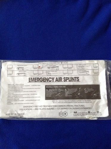 NOS Emergency Air Splint Mayflower Splint Co. Adult 32&#034; Full Arm Splint