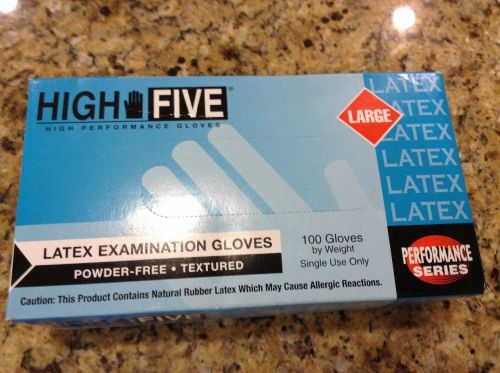 High Five performance latex exam gloves 1 box/100 pair L. NEW!