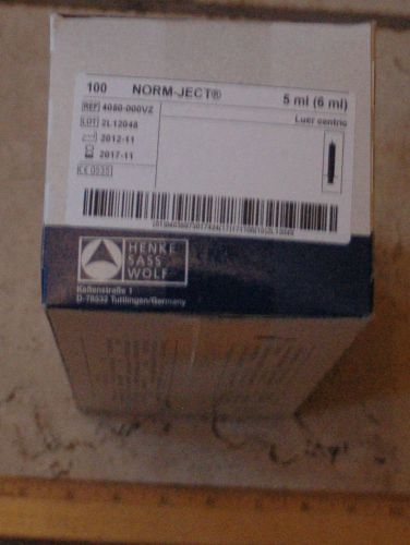 100 NEW Norm-Ject 5mL (6mL) Syringe 4050-000VZ Luer Sterile Latex Free 2017-11