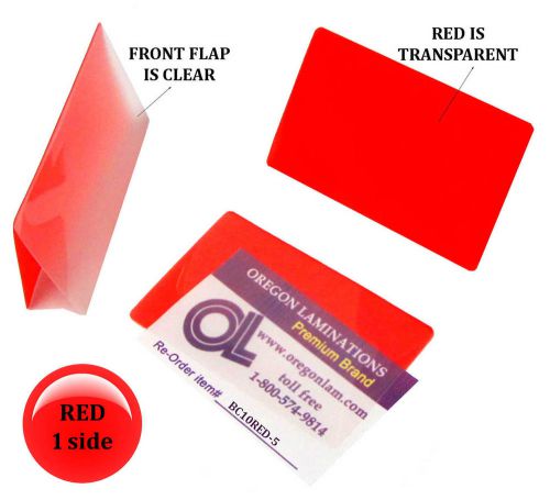 Qty 500 red/clear business card laminating pouches 2-1/4 x 3-3/4 by lam-it-all for sale