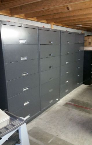 Lot of Four (4), Gray Lateral Flip Top Filing Cabinets