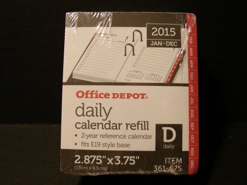 Office Depot 2015 Daily Calendar Refill Item #361-675 for Base E19