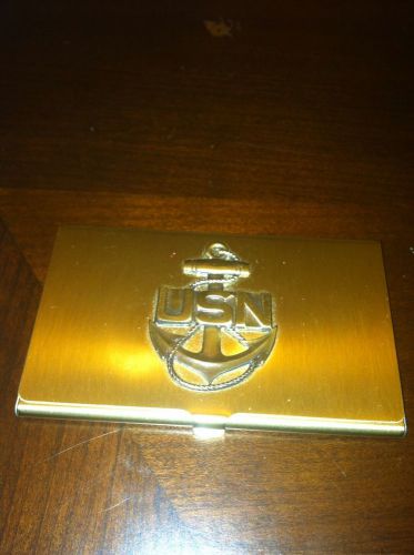 UNITED STATES NAVY CHIEF LOGO  BUSINESS CARD HOLDER  NEW FITS 12 CARDS  US NAVY
