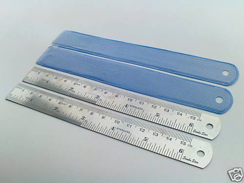 15cm / 6 inches Stainless Steel Metal Rulers Pack of 12