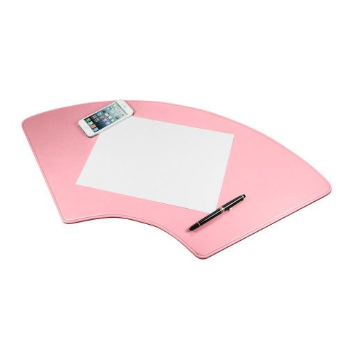LUCRIN - Round Desk Pad 27.6x12.6 inches - Smooth Cow Leather - Pink