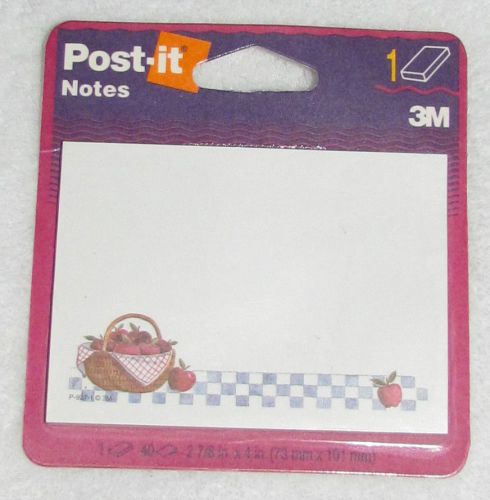 NEW! 1996 3M POST-IT NOTES PAD FALL APPLES IN BASKET DESIGN 2-7/8&#034; X 2-7/8&#034; USA