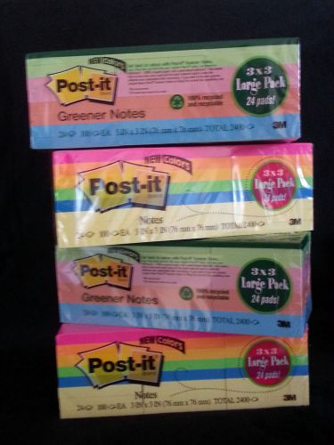 3M Post it 9600 Sheets Notes 24 ct x 4 Self Sticky Note 3x3 Neon  Pastel 96 pads