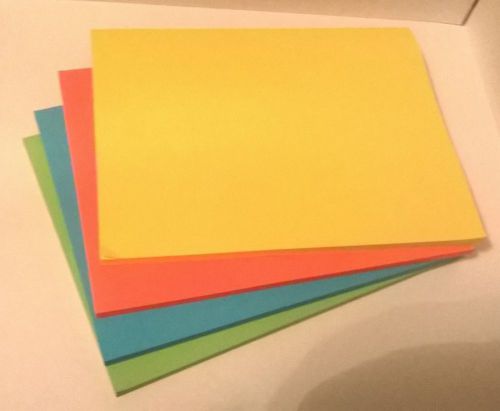 Post-it 6845SSP Large Super Sticky Notes 8&#034;x6&#034; 45 Sheets/PD 4/PK Brights OPENED