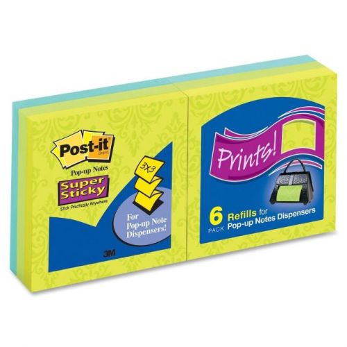 Post-it Fresh Prints 3x3 Note - Self-adhesive, Repositionable, Pop-up (r3306sp)