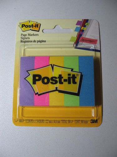 3M Post-it Page Markers Flags (500) 5 Assorted Neon Colors