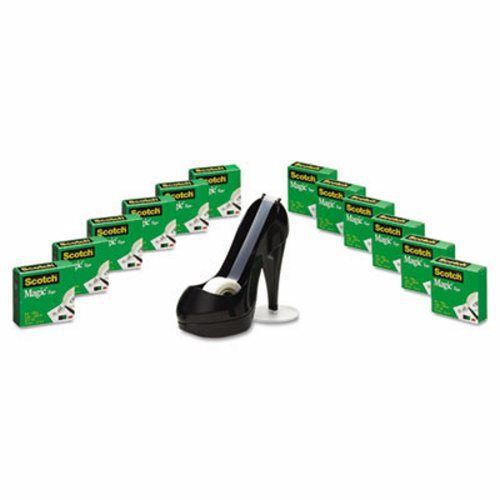 Scotch Magic Tape Value Pack w/ Black Shoe Dispenser, 12 Rolls (MMM810K12C30B)