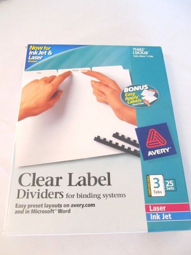 Avery Index Maker 3 Index Tabs Partial Box of 21 Sets LSK3UB No Labels Included