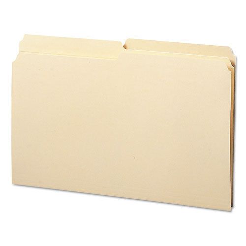 File Folders, 1/2 Cut, Reinforced Top Tab, Legal, Manila, 100/Box