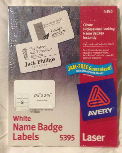 Avery 5395 White Name Badges Labels -- New &amp; Factory Sealed