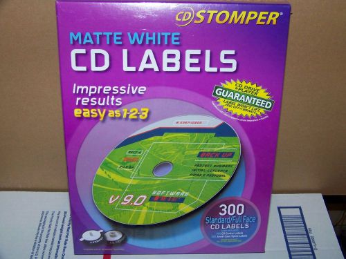 CD Stomper CD/DVD White Matte Labels  300 Count