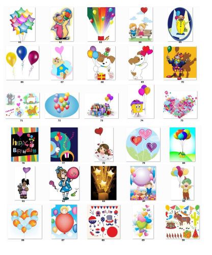 30 Square Stickers Envelope Seals Favor Tags Party Balloons Buy 3 get1 free (p3)