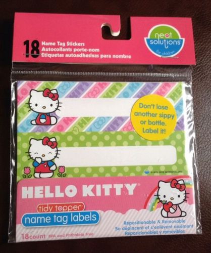Hello Kitty 18 Name Tag Stickers (NEW)