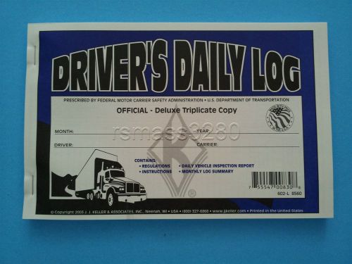 JJ Keller 8560 (602-L) Triplicate Driver&#039;s Daily Log Book with Carbon