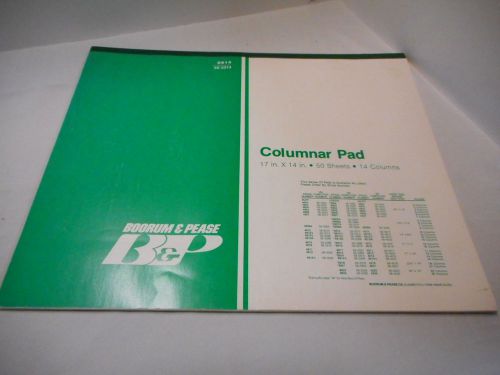 Boorum &amp; Pease Columnar Pad, Book Keeping, Office Supply, Green 17&#034; X 14&#034;