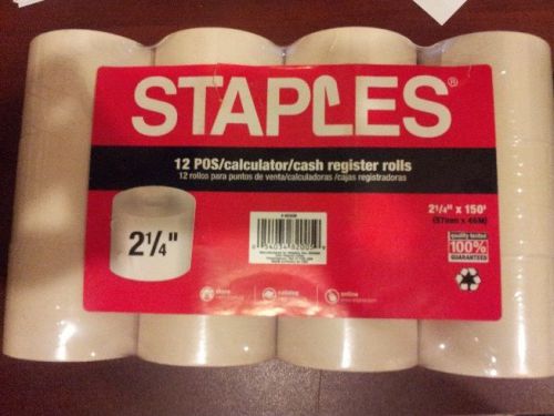 STAPLES Calculator / Register Rolls.12.....2.1/4 x 150.