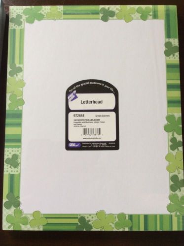 Great Papers Green Clovers Letterhead New