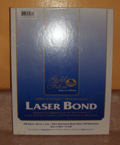 NEW AMPAD Laser Bond  Royal Fiber Paper 8.5 x 11 100 % Cotton 24LB