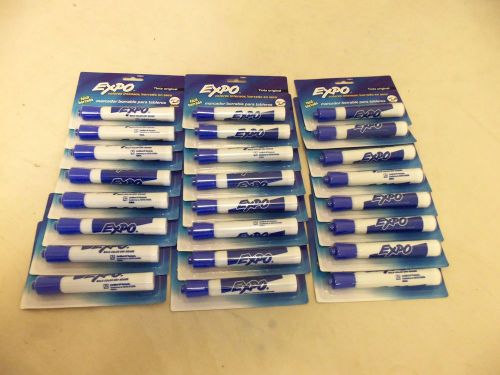 Expo washable blue dry erase markers lot of 24 new in package 1789873 for sale