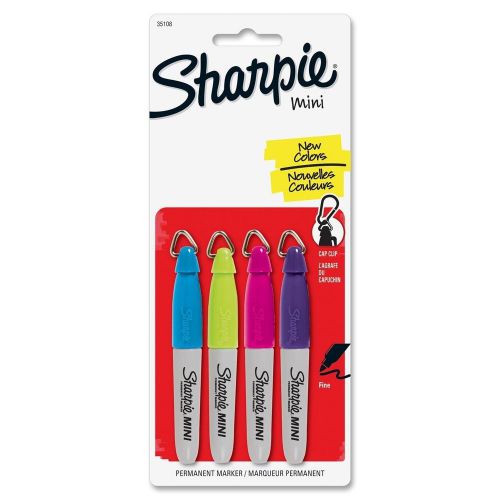 Sharpie Fine Point Mini Permanent Markers, 4 Colored Markers(35108) (6 Pack)